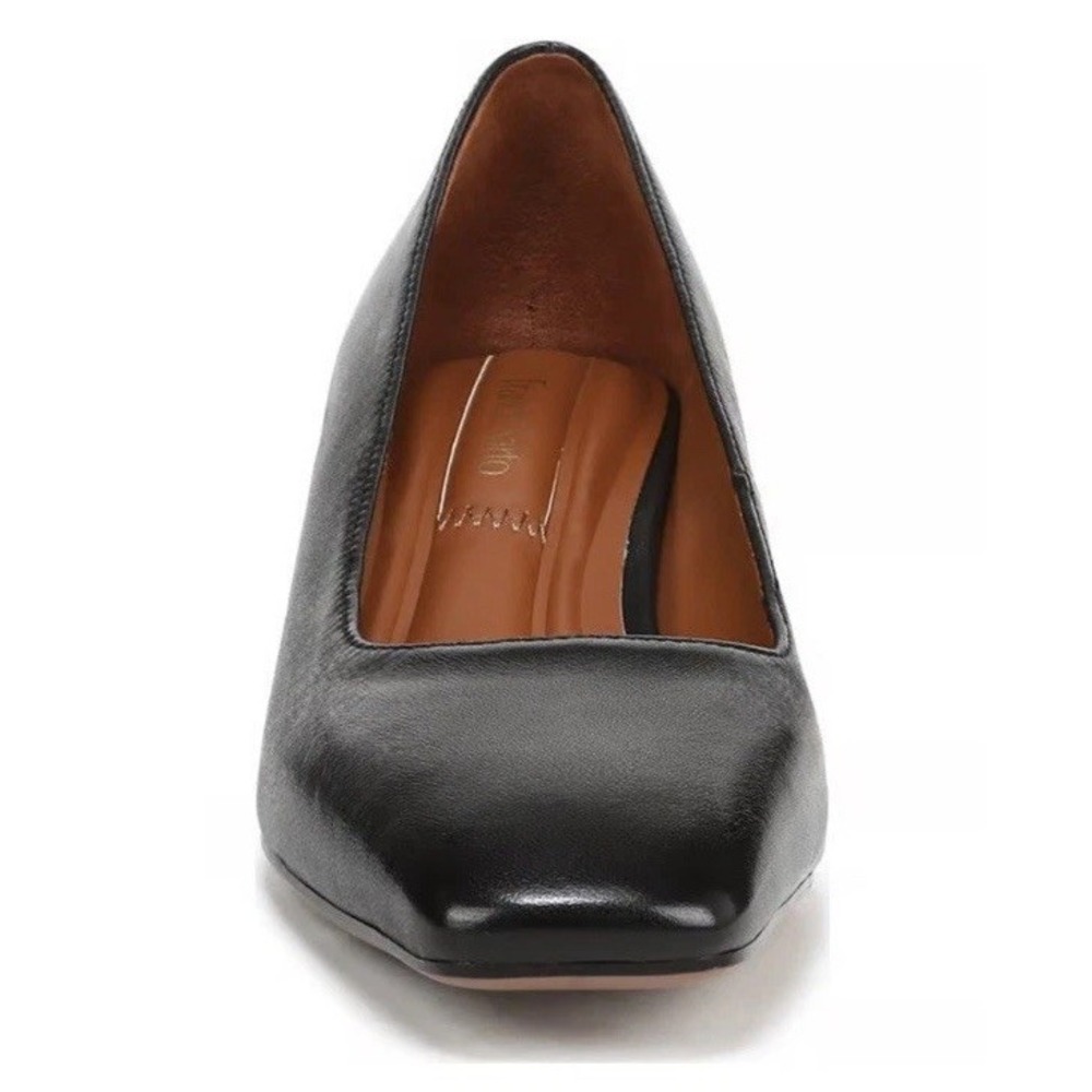 🖤 Franco Sarto Black Leather Low Block Heel Pumps – Size 7 - Picture 5 of 10